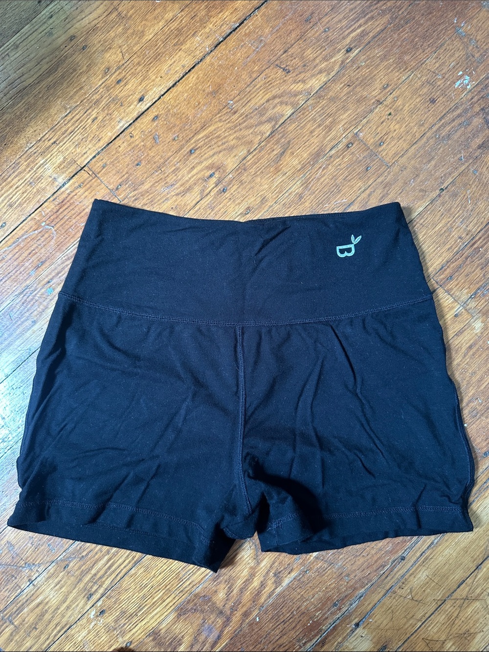 BOODY Black High-Rise Bike Shorts with Subtle Logo